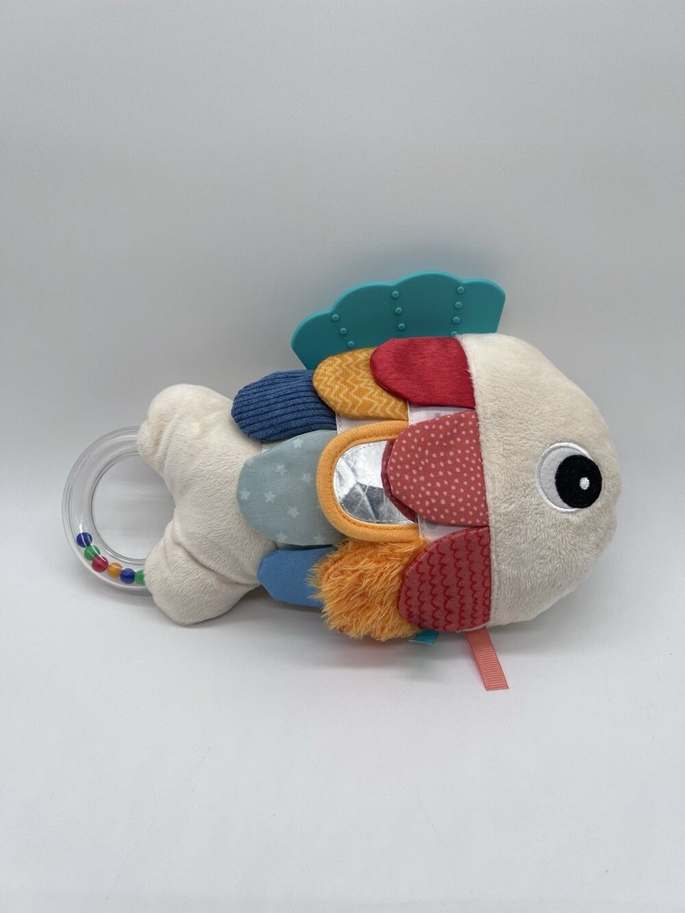 Soft Baby Sensory Toy with Tummy Time Mirror Entertaining Fish Toy for Infants